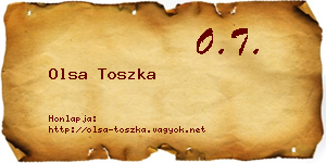 Olsa Toszka névjegykártya